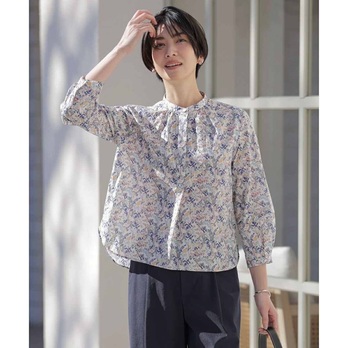 楽天市場】【洗える】Liberty バンドカラー プルオーバー