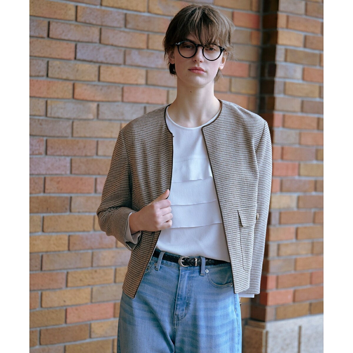 【洗える】Calamera輪っかメッシュ 上衣／Ｊ押しつける（J.PRESS） コート・ジャケット-レディースファッション