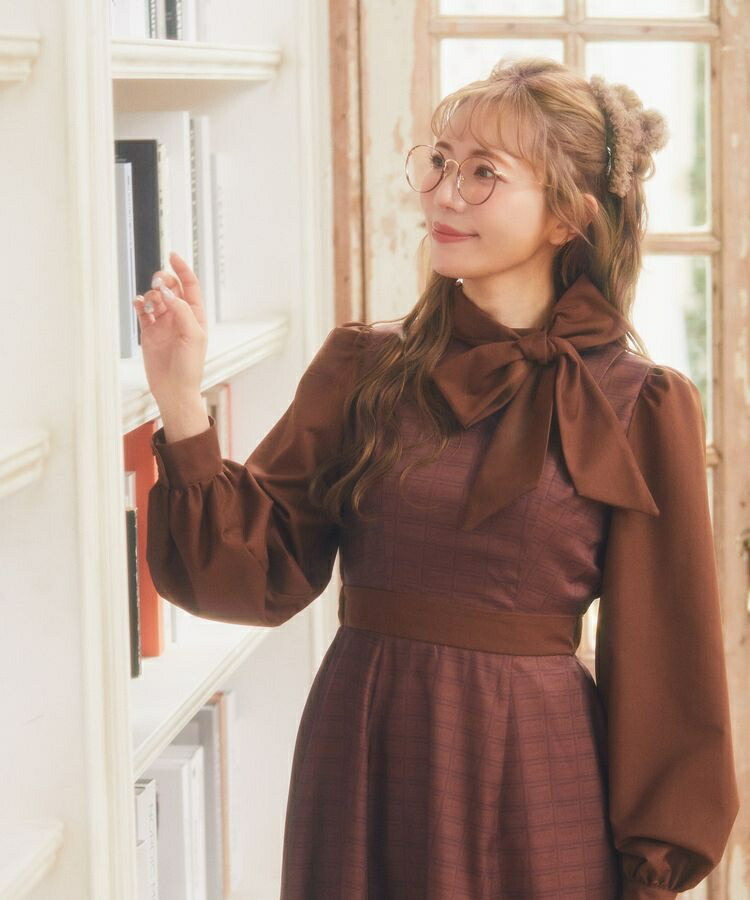 【rurumu:】ワンピース rurumu:/ルルムウ/big collar checkered lace dress（ワンピース