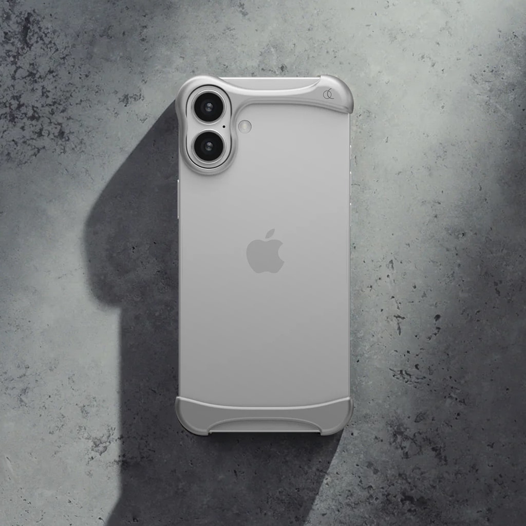 [Arc Pulse] iPhone16/16 Plus用 軽銀・引っ敷きしろがね色／弧線（Arc）