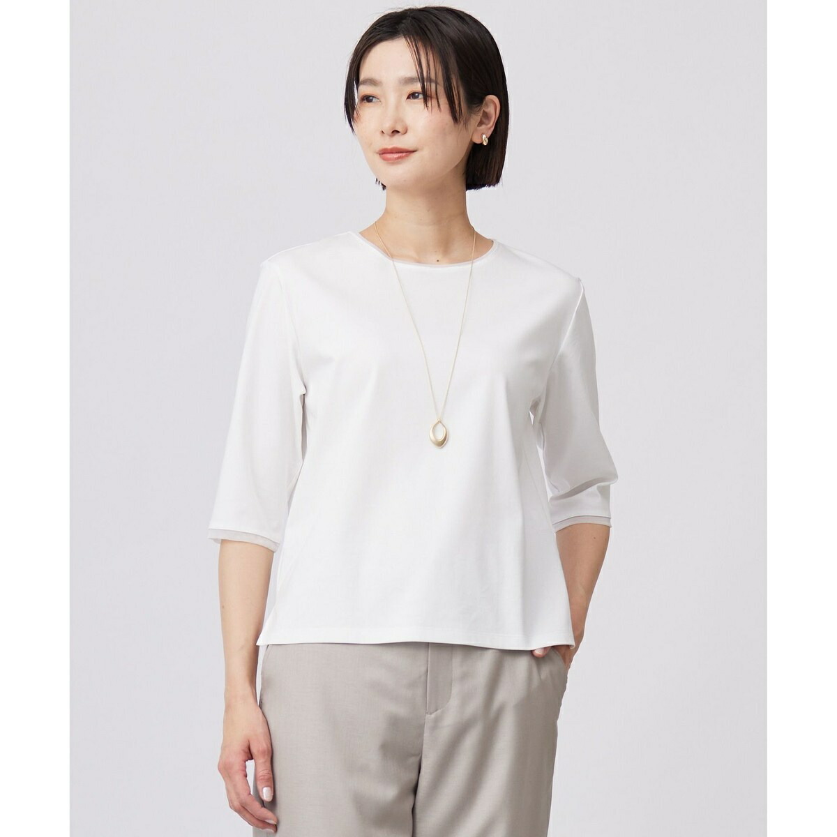 J.PRESS LADIES 【イージーケア】スビンギザストライプ カットソー J.PRESS LADIES 【イージーケア】スビンギザストライプ カットソー