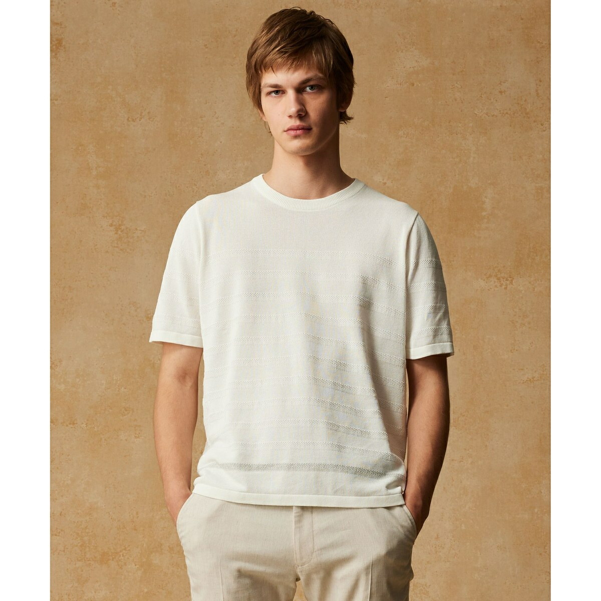 【エコ素材/軽量/通気性/速乾性】ペーパーヤーンニット Ｔシャツ ／ジョセフアブード（JOSEPH ABBOUD）