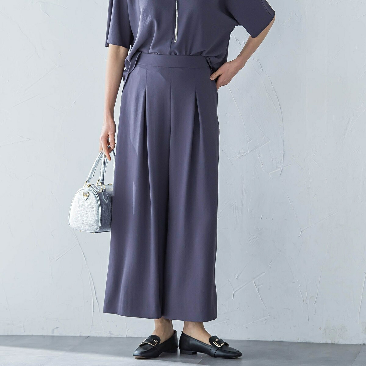 【一部店舗限定販売】キレイ×リラックス ガウチョパンツ≪接触冷感/UV/洗濯機で洗える≫／ロートレアモン（LAUTREAMONT）