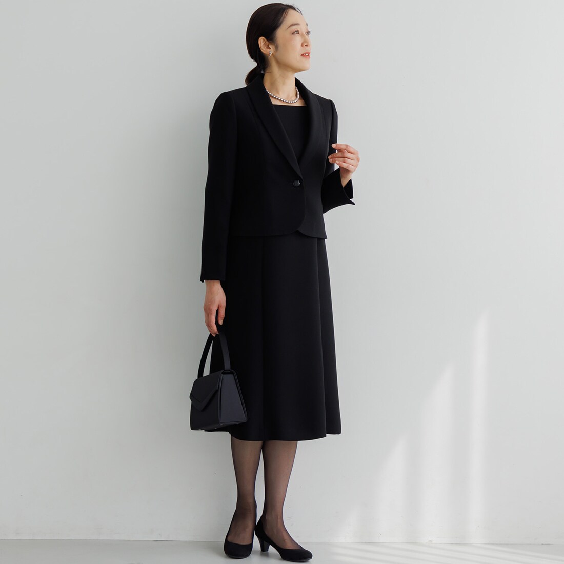 【前チャック】/ヘチマ色つや上衣＆衣裳/ブラックフォーマル/喪服/オール時期／フォルムフォルマ（form forma）