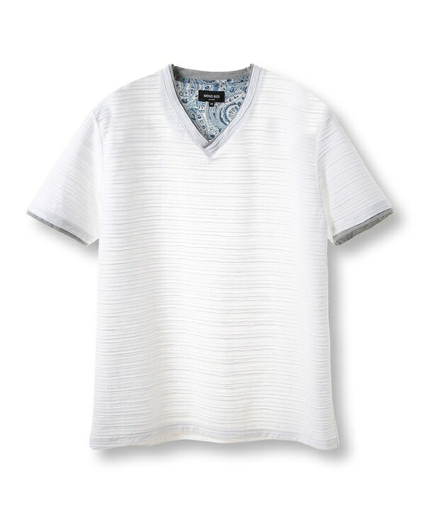 スラブタック天竺素材Tシャツ＜吸水速乾＞／メンズビギ（MEN'S BIGI）
