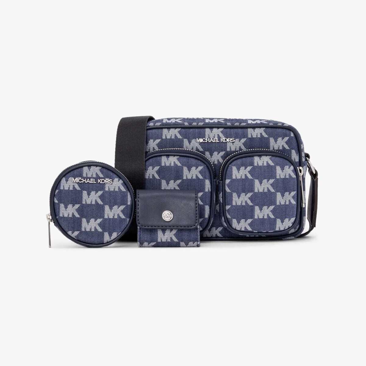 JET SET ITEM クロスボディ ウィズ テックアタッチ ミディアム - MKシグネチャー／マイケル・コース（Michael Kors）