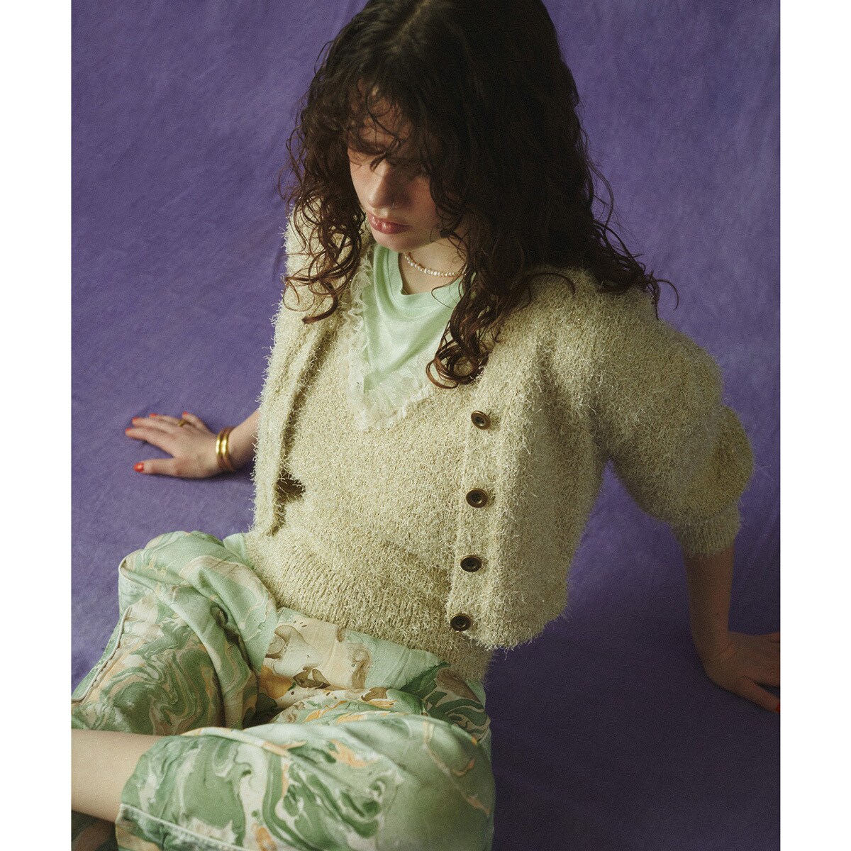 楽天市場】CREOLME/SHAGGY KNIT CARDIGAN／ローズバッド（ROSE BUD