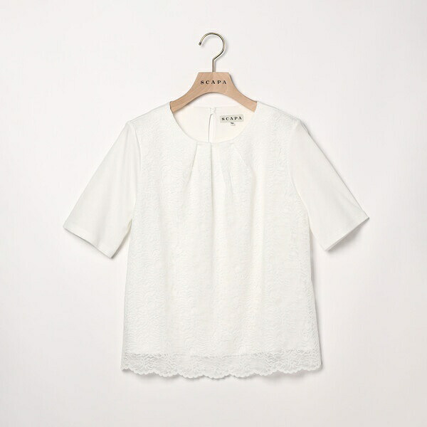 レースジャージ半袖カットソー／スキャパ（SCAPA） Tシャツ・カットソー-レディースファッション