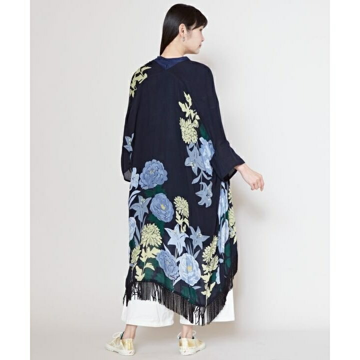 【カヤ】【ＵＶカット加工】菊薫る長丈羽織 Amina Collection｜【カヤ】【UVカット加工】菊薫る長丈羽織