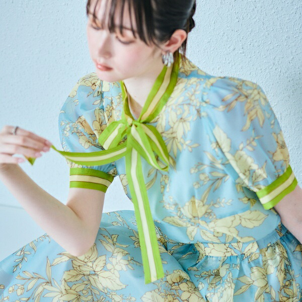 フラワー×ボーダープリントブラウス/オーディア ミューズ(Audie a Muses)|丸井(マルイ)店