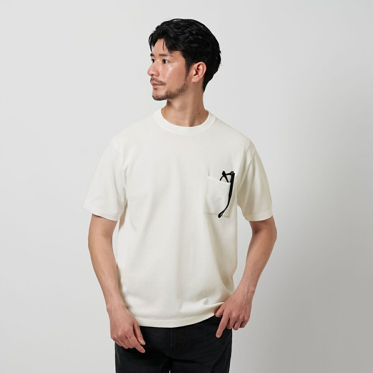 【WEB限定 WARDROBE SMART】マシーンウォッシュ 1ポケット ニット Tシャツ【抗菌防／ビューティー＆ユース ユナイテッドアローズ（BEAUTY＆YOUTH）