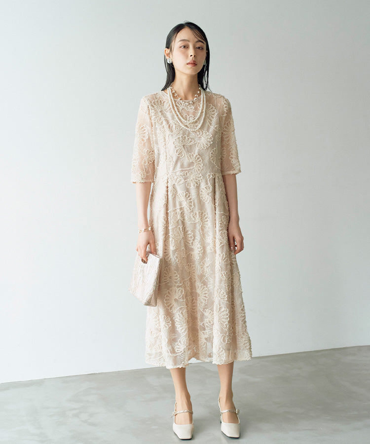 結婚式・二次会・セレモニーシーン対応 ワンピース・パーティー アーチ刺繍レースドレス/ハレモード(haremode)|丸井(マルイ)店