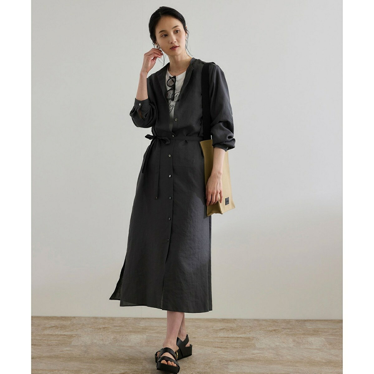 【WEB・一部店舗限定】フロントオープンシャツワンピース/洗える／ロペ（ROPE'）｜丸井（マルイ）店 7,950円