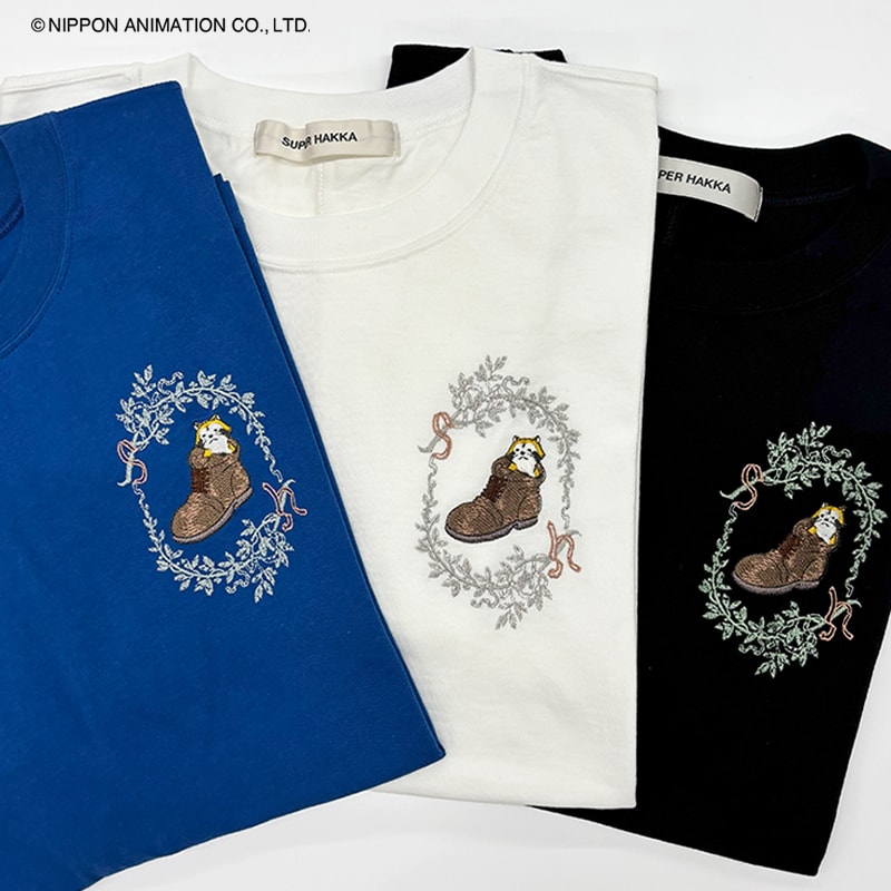 SUPER HAKKA×世界名作劇場 あらいぐまラスカルとブーツ刺繍フレアTシャツ／スーパーハッカ（SUPER HAKKA）画像
