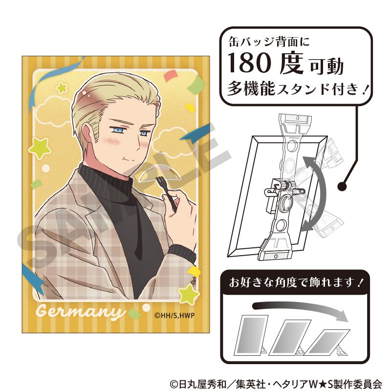 ヘタリア World★Stars　アート缶バッジ　ドイツ　食べ歩き／クラックス（CRUX）画像