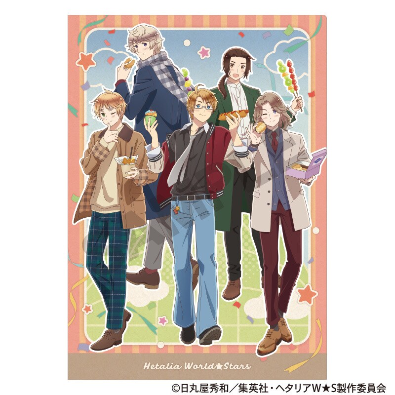 ヘタリア World★Stars　シングルクリアファイル　ピンク　食べ歩き／クラックス（CRUX）画像