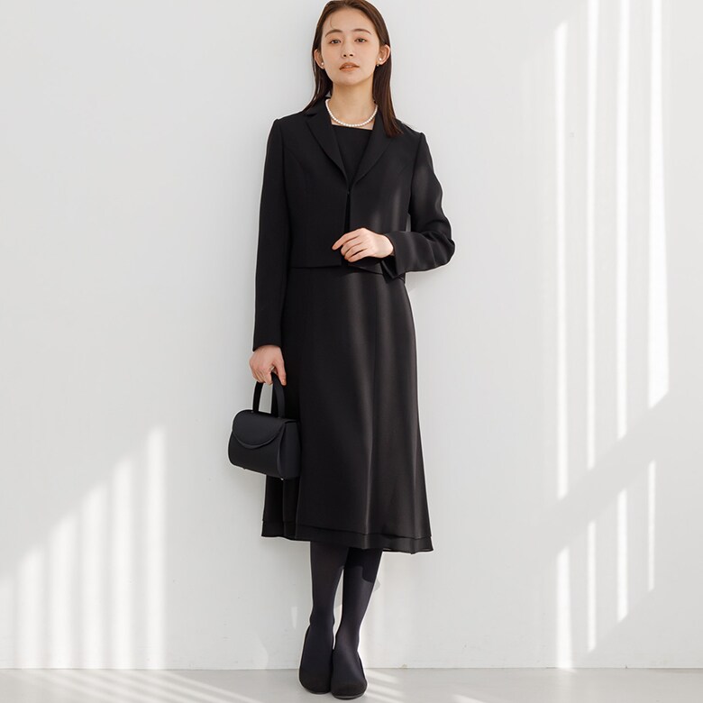 【前チャック】【洗える】上衣＆衣裳/卒式/はいり込む式/ブラックフォーマル/喪服／フォルムフォルマ（form forma）