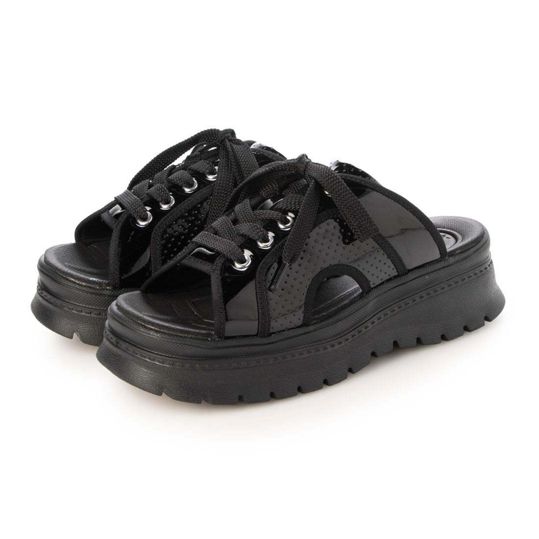 楽天市場】厚底サンダル レディース オープントゥ ベルト付き 歩き