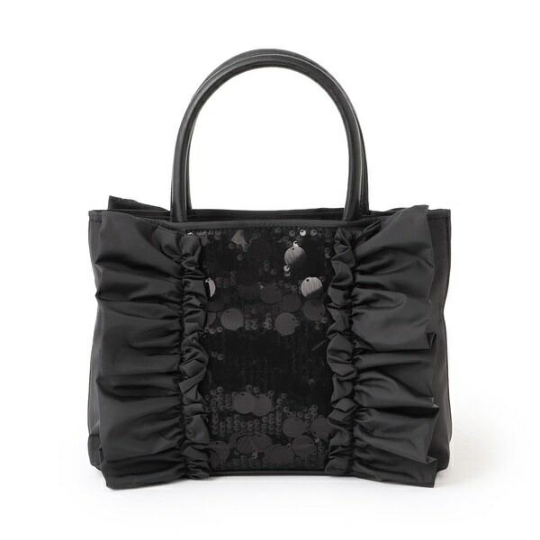 黒 ビーズ フリル パーティーバッグ TO BE CHIC 黒 ビーズ フリル パーティーバッグ TO BE CHIC