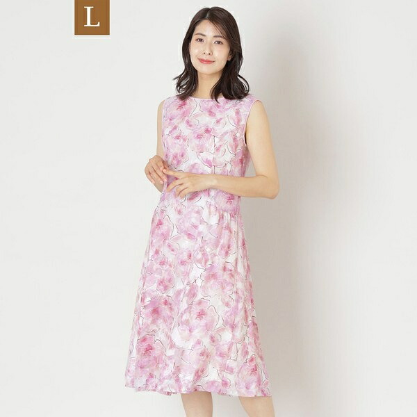 【L】ローズプリントジャカード ワンピース／トゥービーシック（TO BE CHIC）