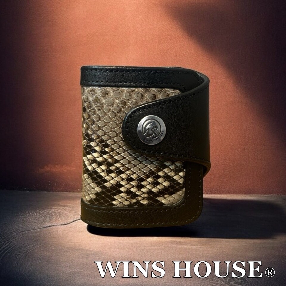 パイソンサイドエッヂ ショート ウォレット / 蛇革 / 日本製／ウインズハウス（WINS HOUSE）