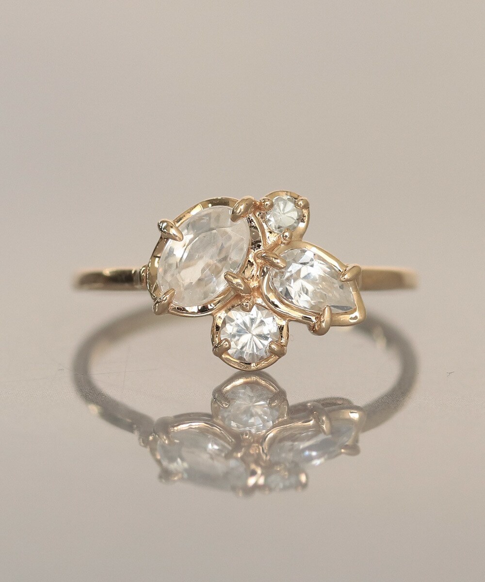 楽天市場】K10 3粒 ダイヤモンド 横並び リング／ノワール ド プーペ