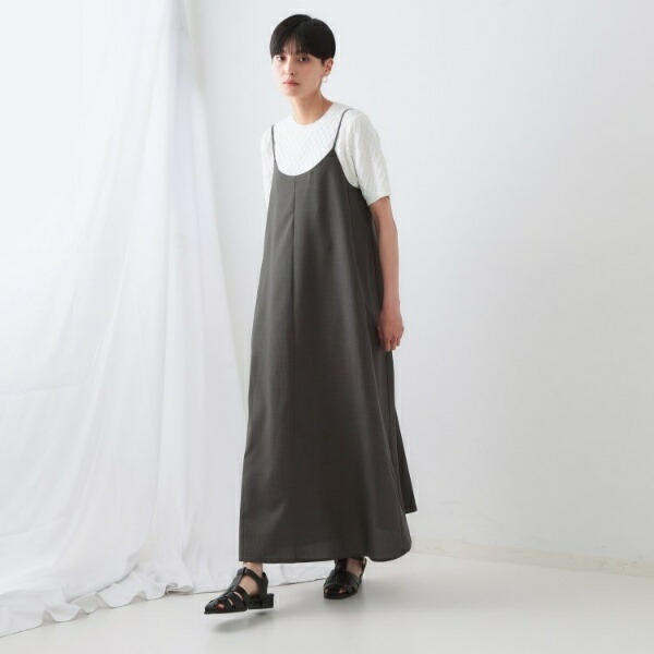 本日限定価格！【かぐれ】未使用に近い！リネンキャミワンピース　ブラック 2024 春夏新作 かぐれ kagure 新品 リネンキャミワンピース＊黒