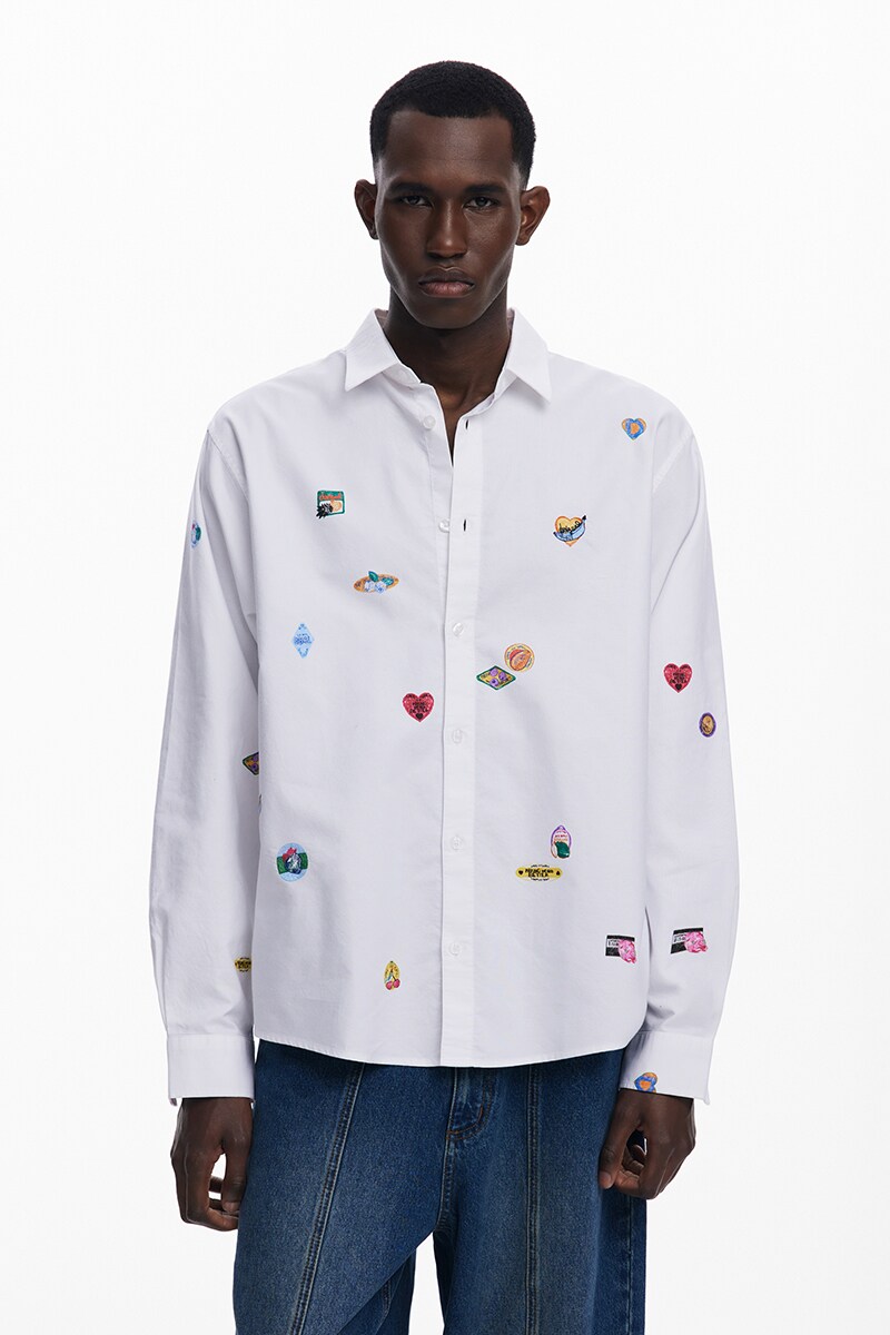 【4サイズ展開/S/XL】モチーフプリント長袖シャツ／デシグアル（Desigual）