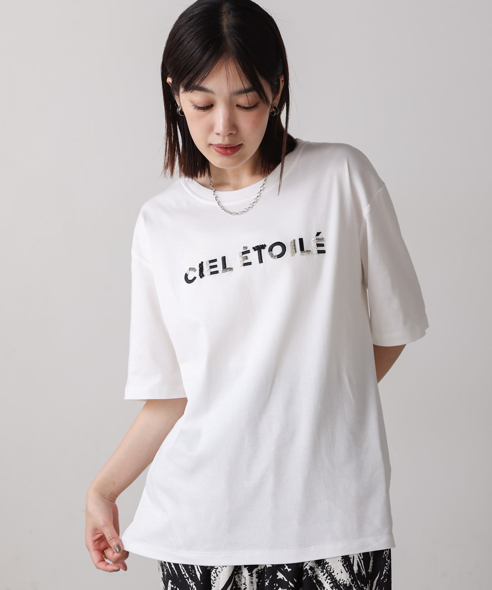 【接触冷感／吸水速乾】コンパクトスムースビーズ刺繍ロゴＴシャツ／ブージュルード（Bou Jeloud）