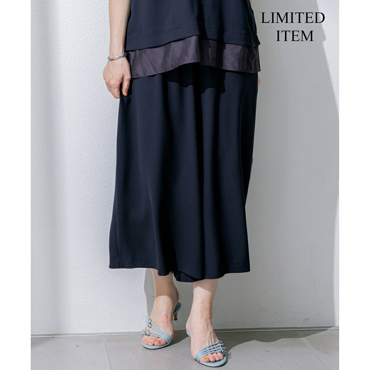 【Lサイズ限定/吸水速乾/UVカット/接触冷感/】ストレッチジョーゼット ガウチョパンツ／23区（23KU）