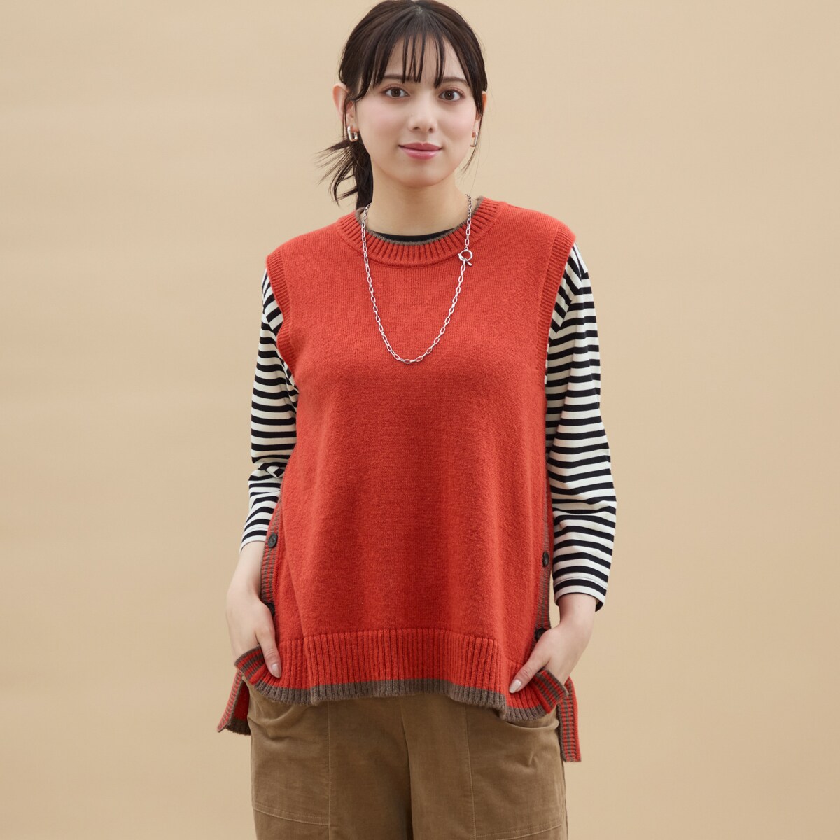ライン入りニットベスト／アル・ディ・ラ（AL DI LA）｜丸井（マルイ）店
