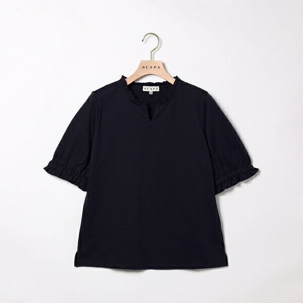 綿織物リネン半袖カットソー／スキャパ（SCAPA） レディースファッション-トップス-Tシャツ・カットソー