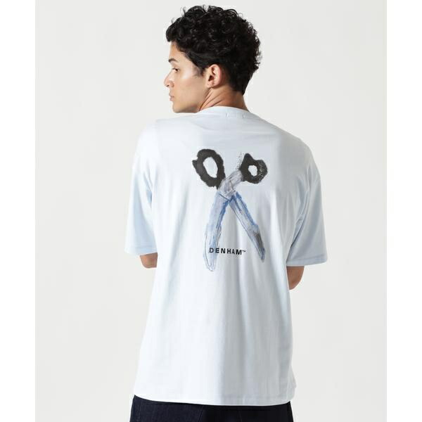 DENHAM／デンハム／WATER PAINTING SCISSOR TEE／ロイヤルフラッシュ（ROYAL FLASH）