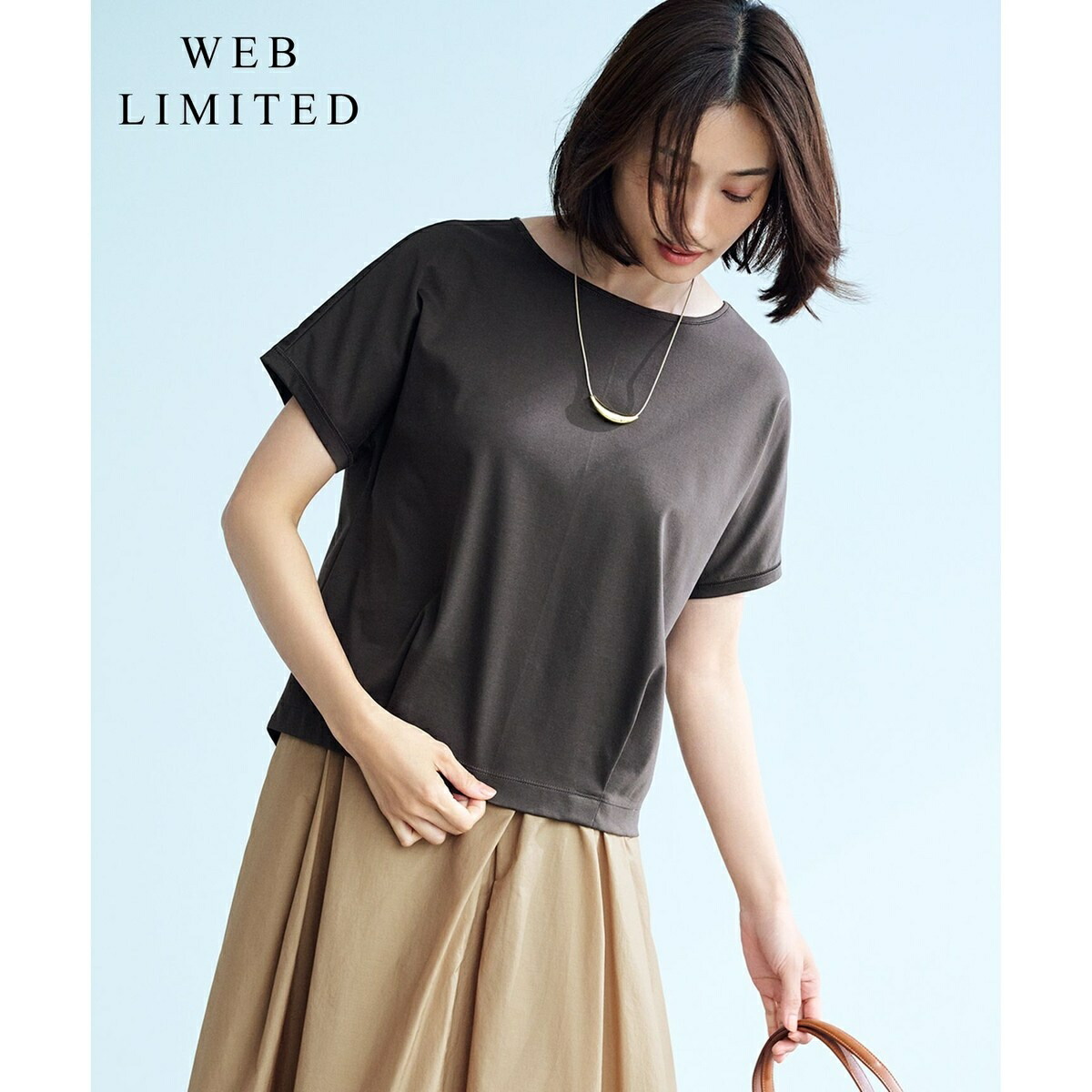 【WEB限定カラーあり・洗える】コットンスムース フレンチスリーブ カットソー／Ｊプレス（J.PRESS） 4,990円