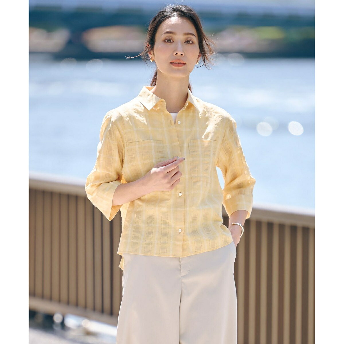 【洗える】SHEER チェック シャツ ブラウス/Jプレス(J.PRESS)|丸井(マルイ)店