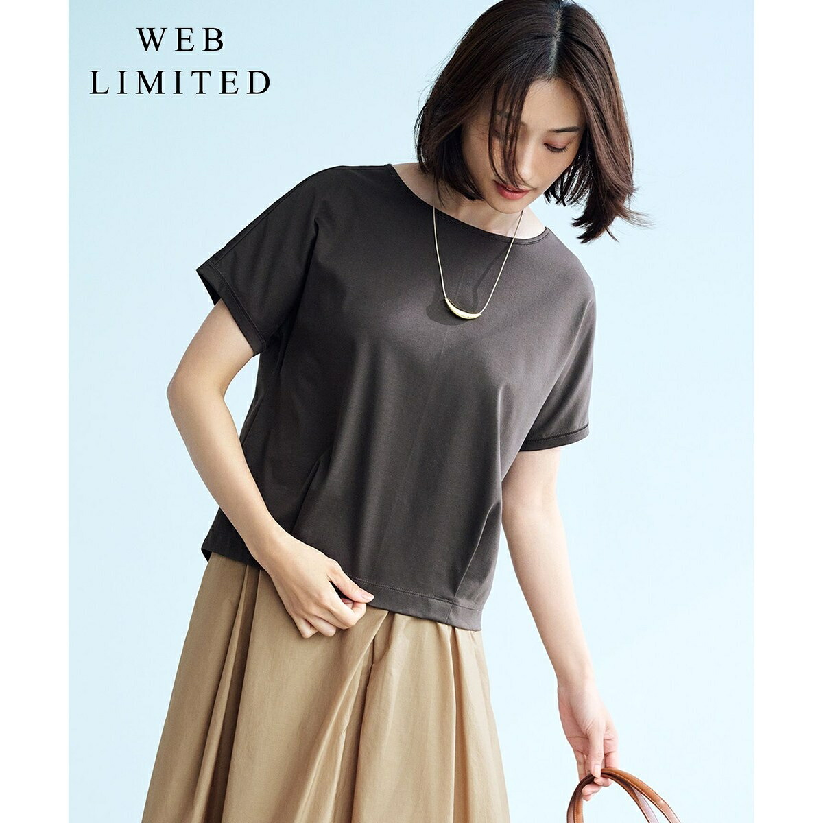 【WEB限定カラーあり・洗える】コットンスムース フレンチスリーブ カットソー／Ｊプレス（J.PRESS）