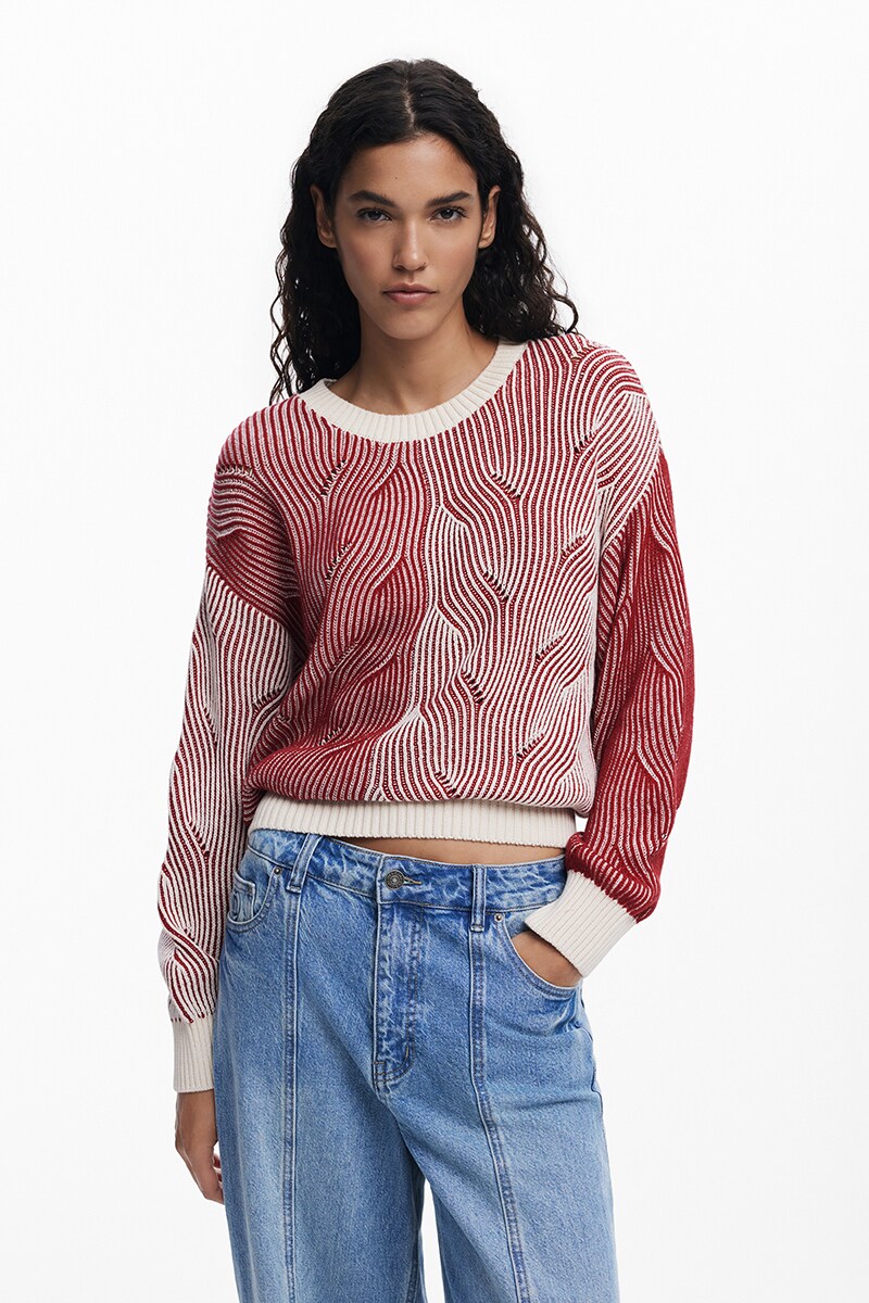 【5サイズ展開/XS/XL】バイカラーニットセーター／デシグアル（Desigual）｜丸井（マルイ）店