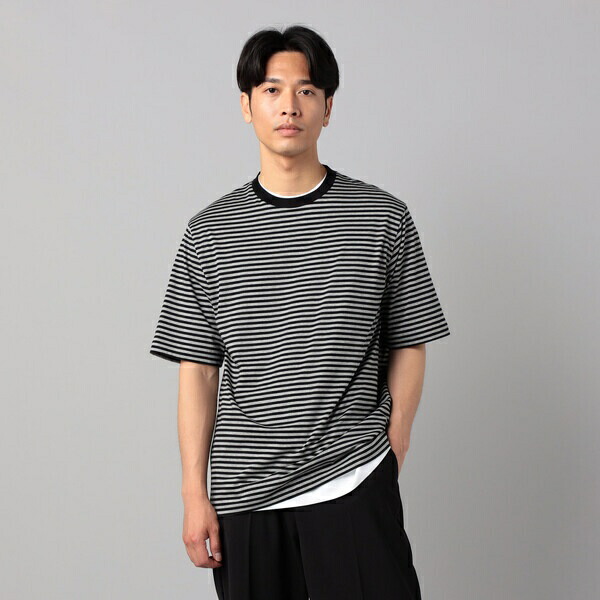 【接触冷感】ボーダー Tシャツ／コムサ・メン（COMME CA MEN）