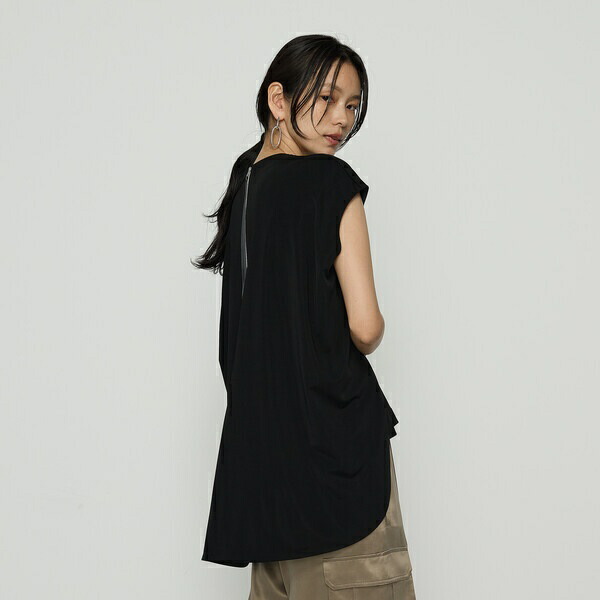 〔 +サイズ 〕 ハイテンションポンチライト フレンチスリーブロングプルオーバー／ギャバジン K.T（Gabardine K.T）
