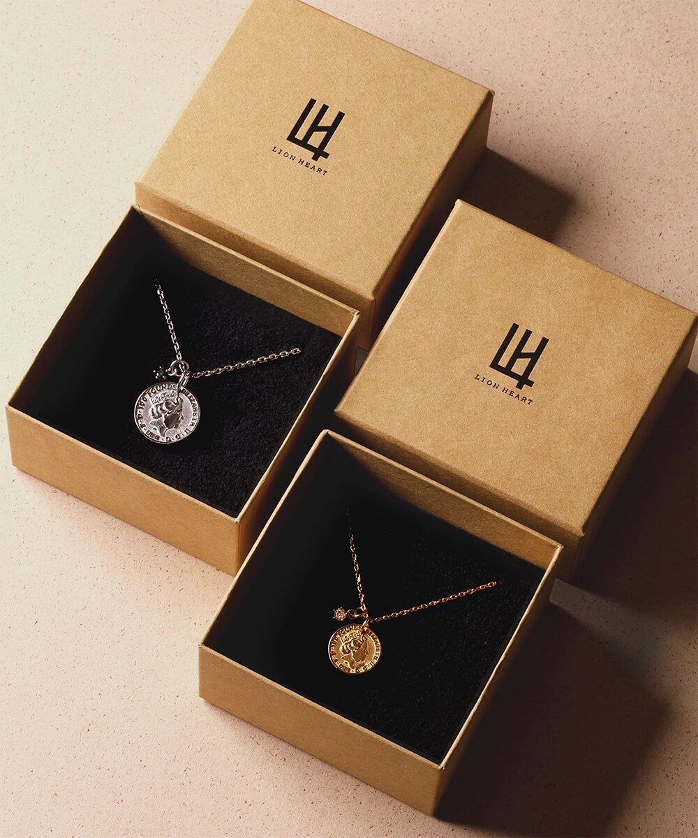 【限定展開】LH-1 ライオンコインペアネックレス/サージカルステンレス 金属アレルギー対応／ライオンハート（LION HEART）
