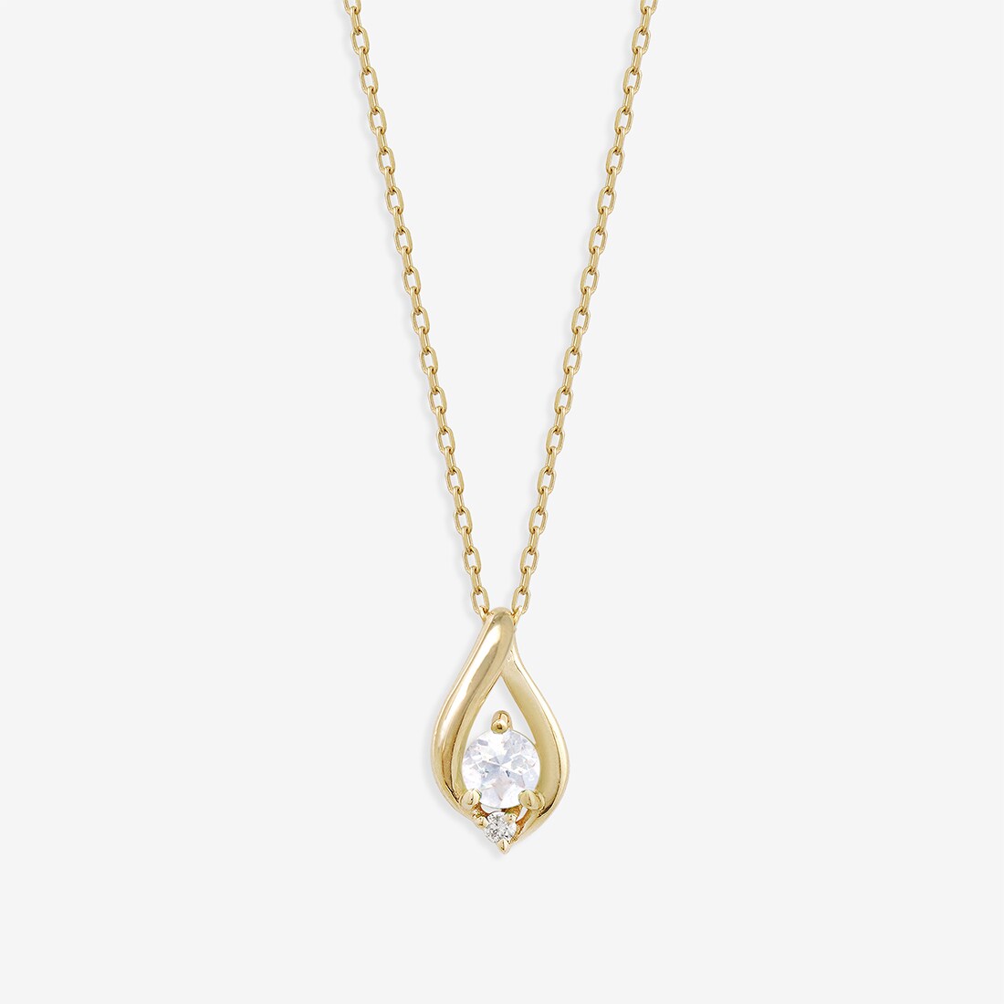 【WEB限定】6月誕生石 K10 イエローゴールド ムーンストーン しずく ネックレス／エステール（ESTELLE）