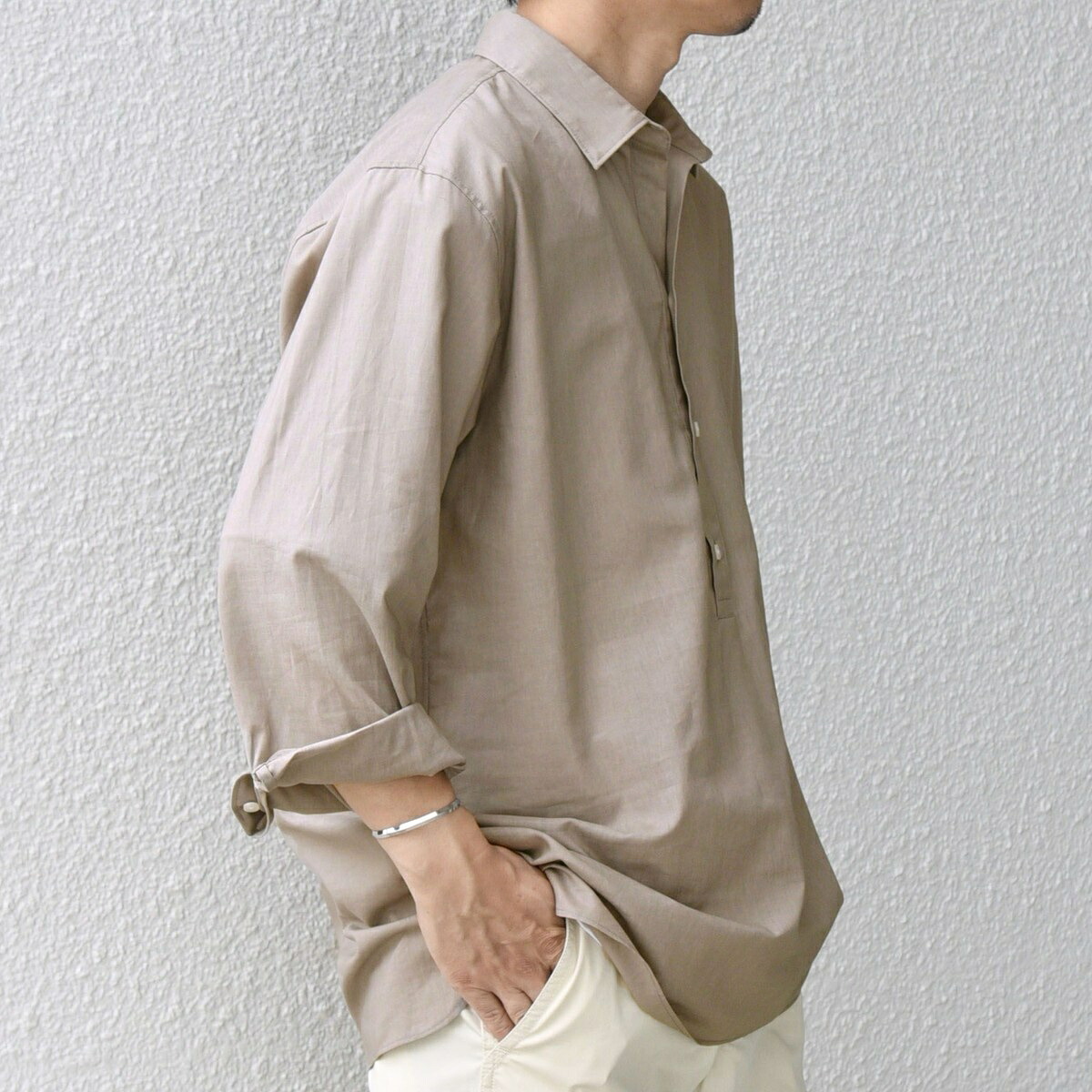 SHIPS any: コットン/リネン 7分袖 スキッパー プルオーバー シャツ◇◇／シップス エニィ（SHIPS any）