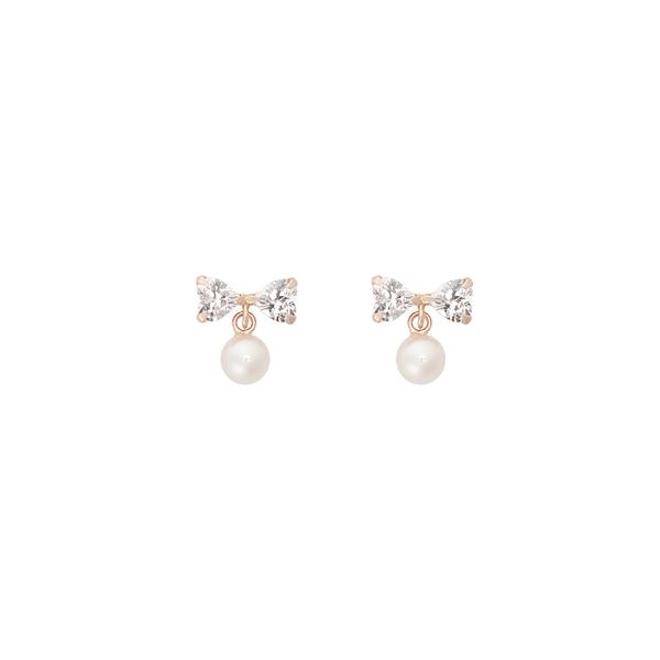 K10 PG リボン×パールピアス≪6月 誕生石≫／サマンサティアラ（samantha tiara） 13,464円