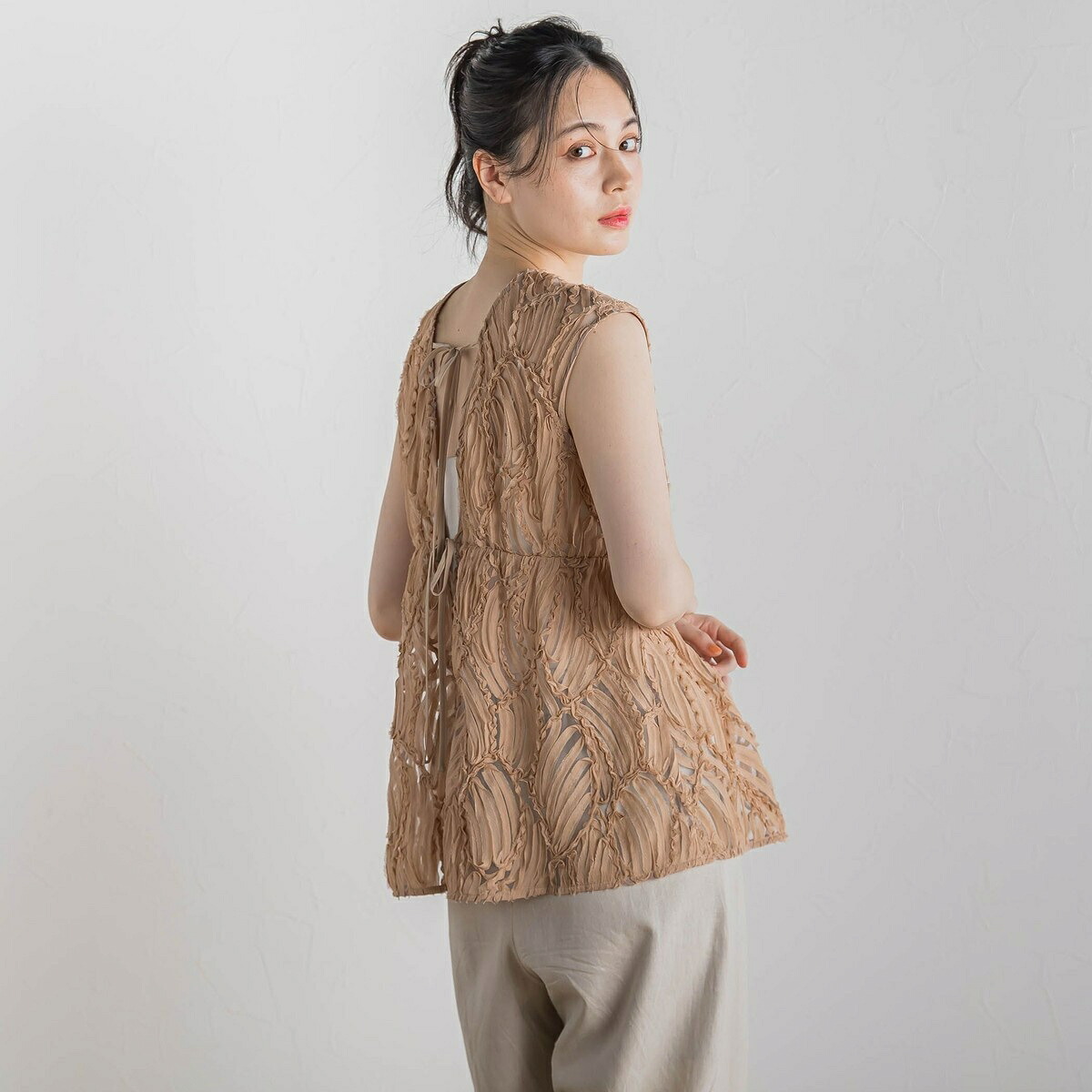 チュールコード刺繍ビスチェ≪洗濯機で洗える≫／ドロワットロートレアモン（Droite lautreamont）