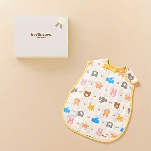 六重織どうぶつ柄ガーゼスリーパーセット【BOX付き添い人】／ミキハウス ホットビスケッツ（MIKIHOUSE HOT BISCUITS）