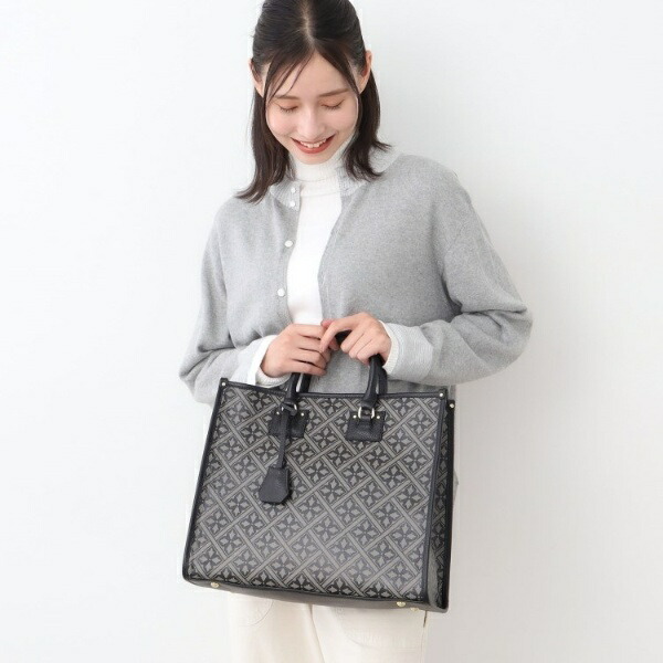 【牛革／ショルダーベルト付き／Lサイズ】ミスタージョーンズ柄 バック／ローラ アシュレイ（LAURA ASHLEY）