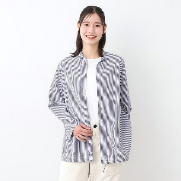 【日本製ワンマイルウエア】100番双糸使用 コットンオーバーシャツ／ローラ アシュレイ（LAURA ASHLEY）