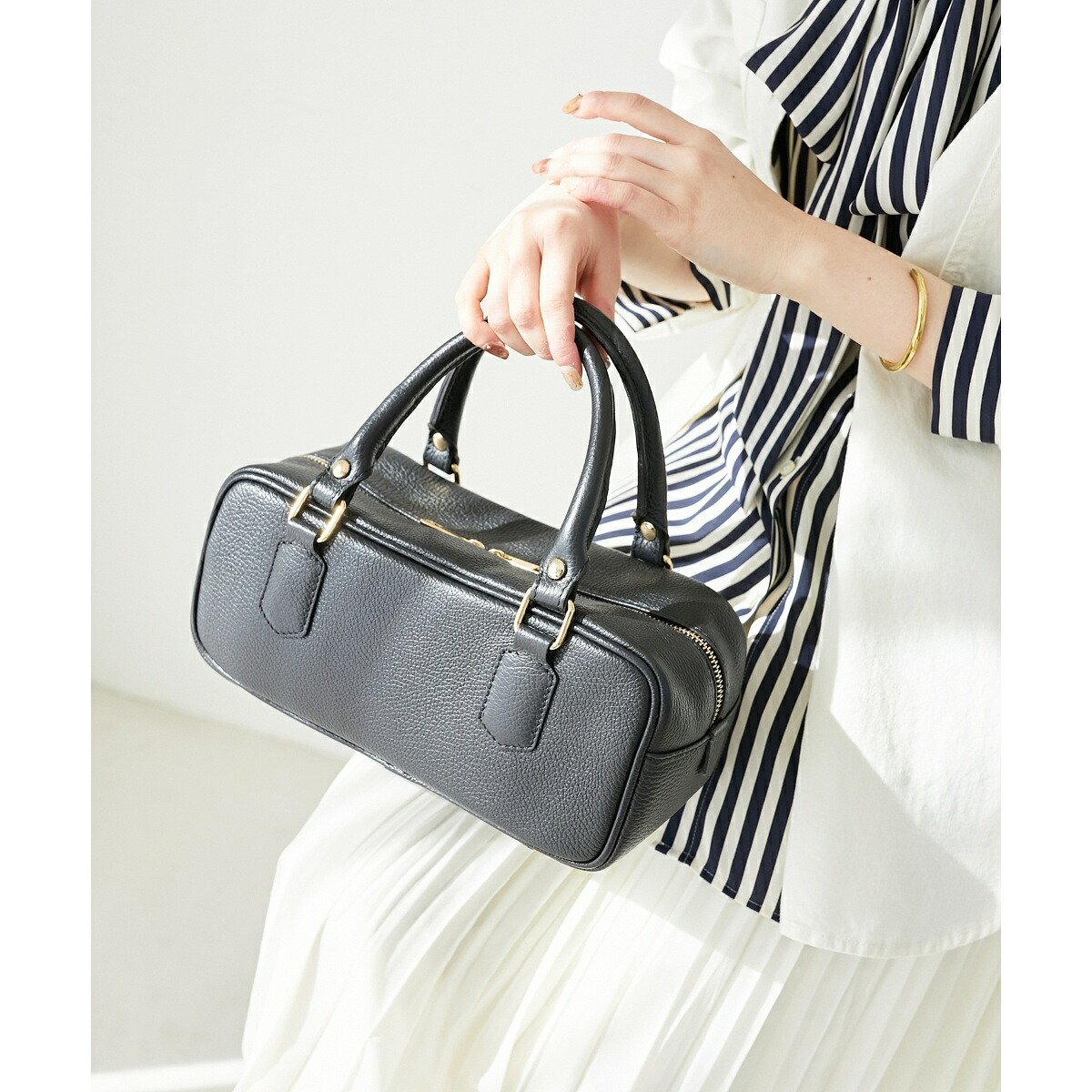 《一部店舗/WEB限定》MILLELA FIRENZE ミニボストンバッグ／ルクールブラン（le.coeur blanc）