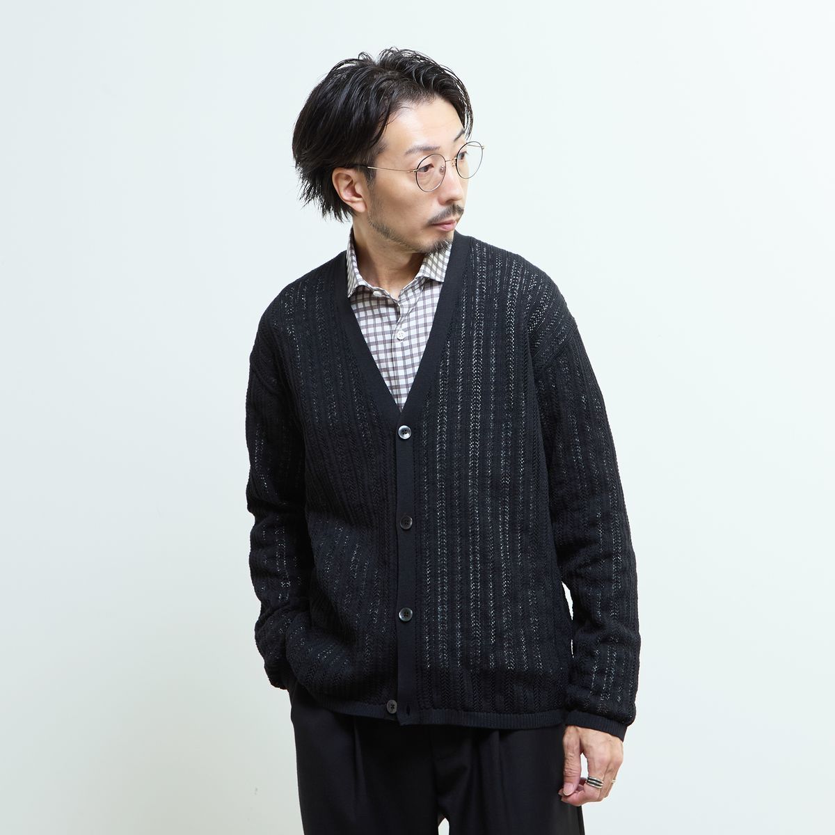 楽天市場】FAKE AS FLOWERS FAF | PEARL CARDIGAN (BLUE) 襟付き