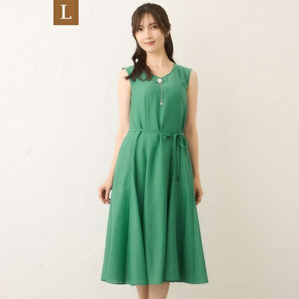【L】ボイルワッシャー ノースリーブお召しもの／トゥービーシック（TO BE CHIC） レディースファッション-ワンピース